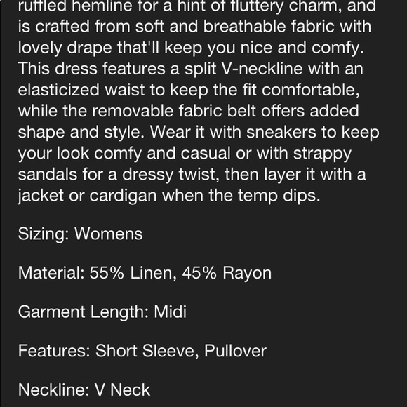 NEW! Women’s Short Sleeve Linen Dress - Picture 4 of 5